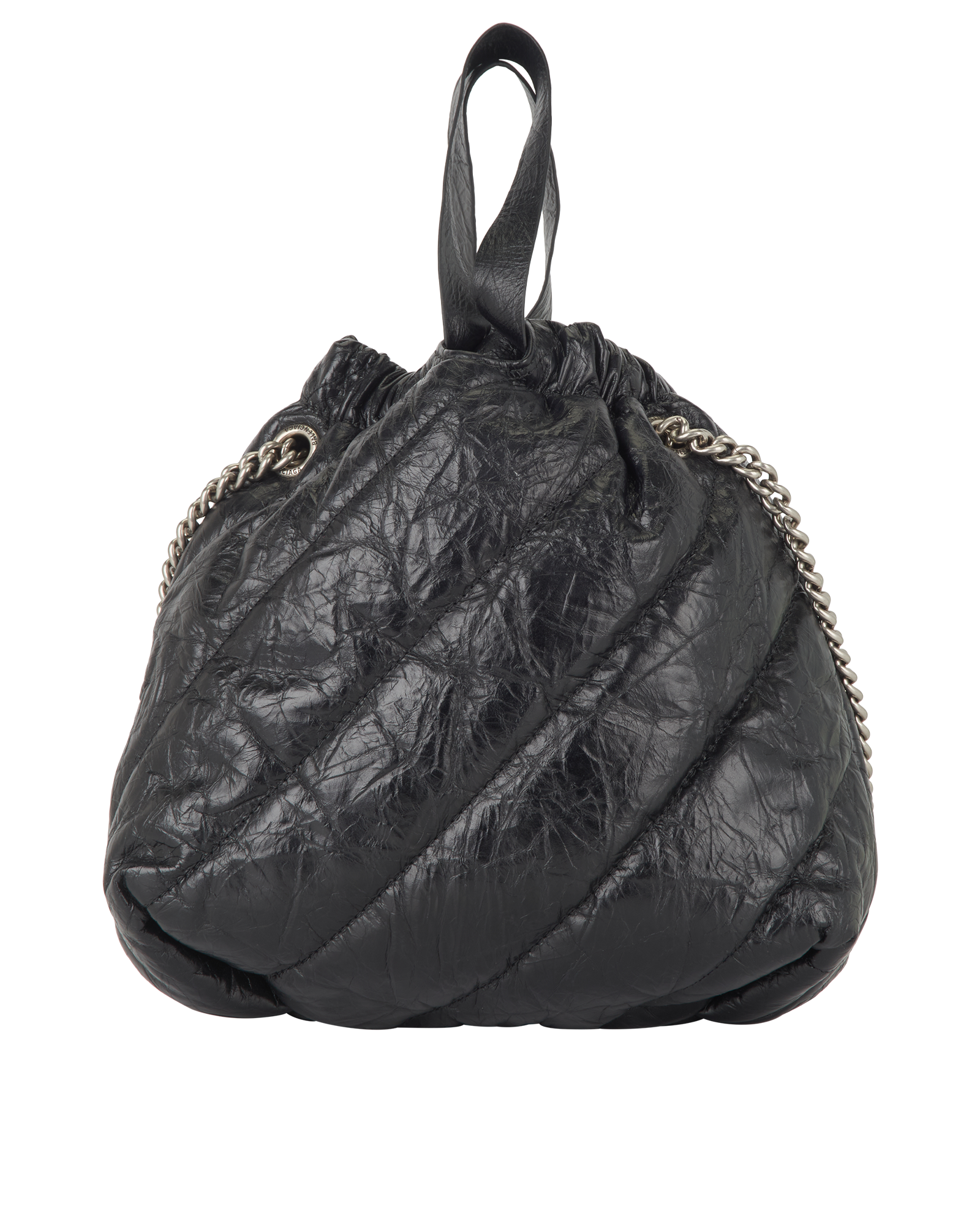 Quilted Crush XS Tote, &pound;650, Handbags, Black, Leather, Back view